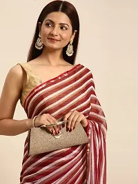 Stylish Maroon Chiffon Saree With Blouse Piece For Women-thumb4