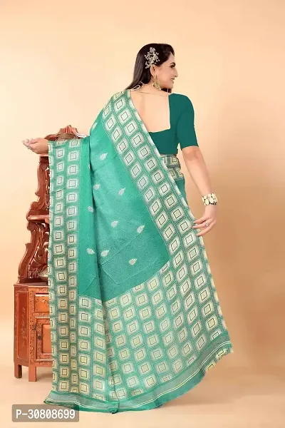 Stylish Sea Green Art Silk Saree Without Blouse Piece For Women-thumb3