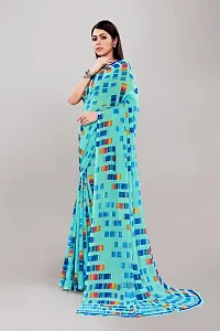 Stylish Blue Georgette Saree With Blouse Piece For Women-thumb3