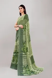 Stylish Green Georgette Saree With Blouse Piece For Women-thumb3