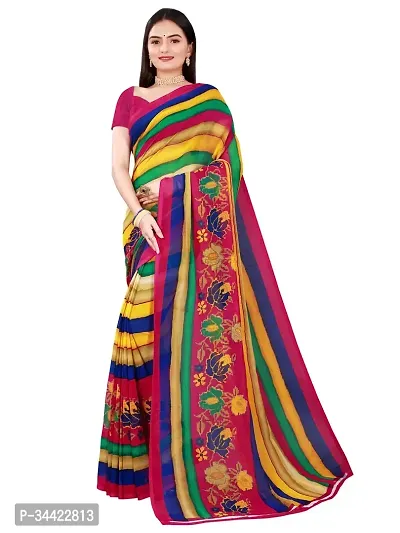 Beautiful Georgette Printed Women Saree with Blouse Piece- Pack Of 2-thumb2