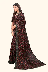 Stylish Black Georgette Saree With Blouse Piece For Women-thumb2