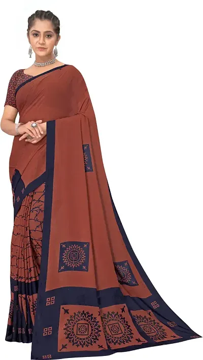 Stylish Georgette Saree with Blouse piece For Women