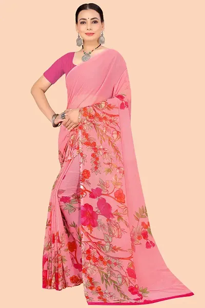 Hot Selling Chiffon Saree with Blouse piece 