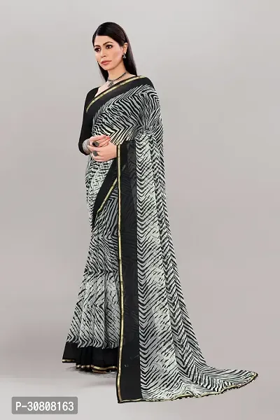 Stylish Grey Georgette Saree With Blouse Piece For Women-thumb3