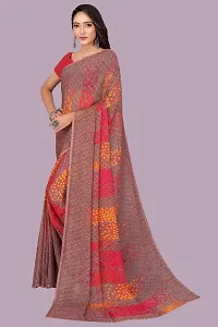 Stylish Brown Chiffon Saree With Blouse Piece For Women-thumb2