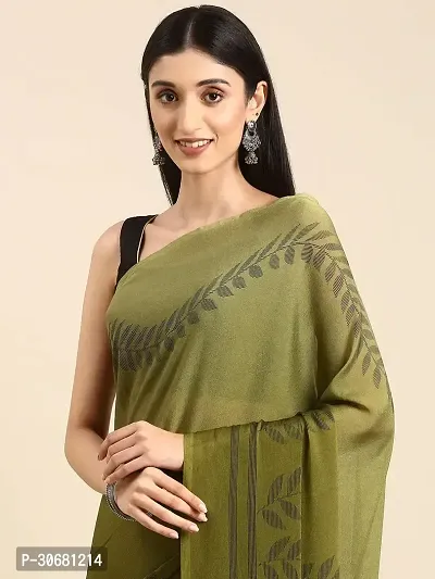 Stylish Green Georgette Saree With Blouse Piece For Women-thumb3