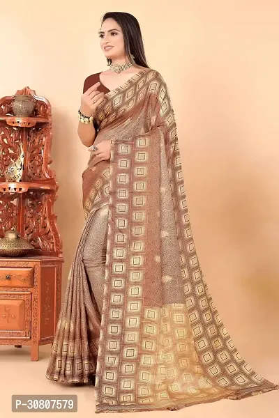 Stylish Beige Art Silk Saree Without Blouse Piece For Women-thumb2