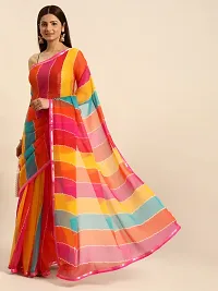 Stylish Multicoloured Chiffon Saree With Blouse Piece For Women-thumb3