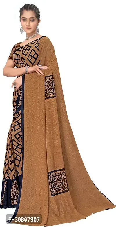 Stylish Brown Georgette Saree With Blouse Piece For Women-thumb4