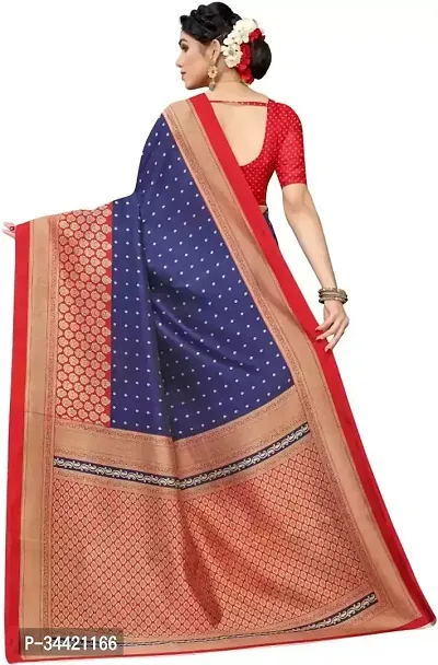 Beautiful Art Silk Printed Women Saree with Blouse Piece-thumb4