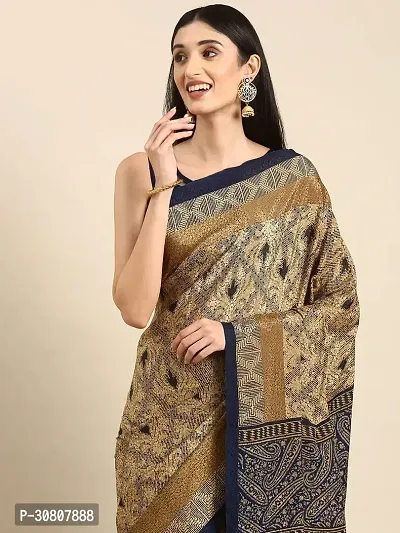 Stylish Brown Chiffon Saree With Blouse Piece For Women-thumb3