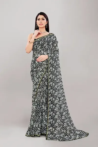 Attractive Georgette Saree with Blouse piece 