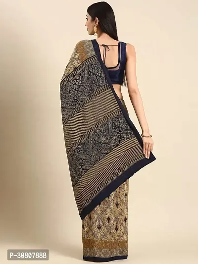 Stylish Brown Chiffon Saree With Blouse Piece For Women-thumb2