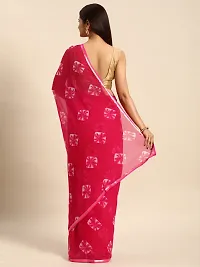 Stylish Pink Chiffon Saree With Blouse Piece For Women-thumb1