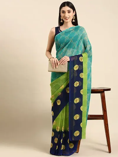 Glamorous Chiffon Saree with Blouse piece 