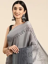 Stylish Grey Georgette Saree With Blouse Piece For Women-thumb1