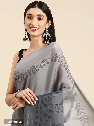 Stylish Grey Georgette Saree With Blouse Piece For Women-thumb2