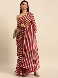 Stylish Maroon Chiffon Saree With Blouse Piece For Women-thumb2