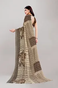 Stylish Brown Georgette Saree With Blouse Piece For Women-thumb1