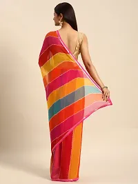 Stylish Multicoloured Chiffon Saree With Blouse Piece For Women-thumb1