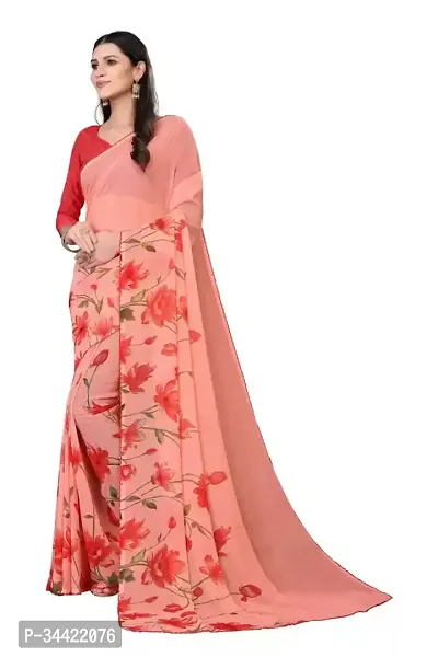 Beautiful Georgette Printed Women Saree with Blouse Piece-thumb4