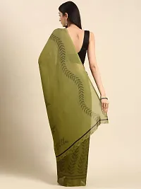 Stylish Green Georgette Saree With Blouse Piece For Women-thumb1