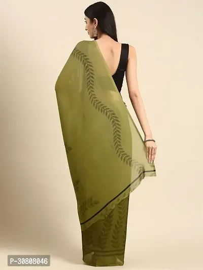 Stylish Green Georgette Saree With Blouse Piece For Women-thumb2