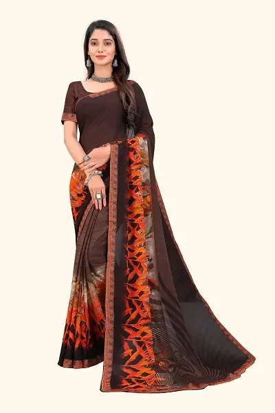 Stylish Georgette Saree with Blouse piece For Women