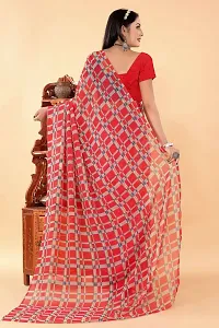 Stylish Red Georgette Saree Without Blouse Piece For Women-thumb1