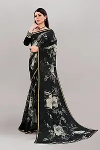 Stylish Black Georgette Saree With Blouse Piece For Women-thumb2