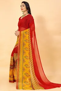 Stylish Yellow Georgette Saree Without Blouse Piece For Women-thumb3