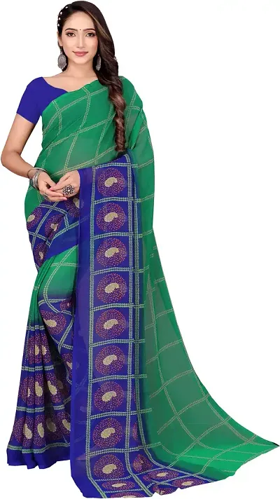 Stylish Georgette Saree with Blouse piece For Women