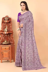 Stylish Purple Art Silk Saree Without Blouse Piece For Women-thumb1