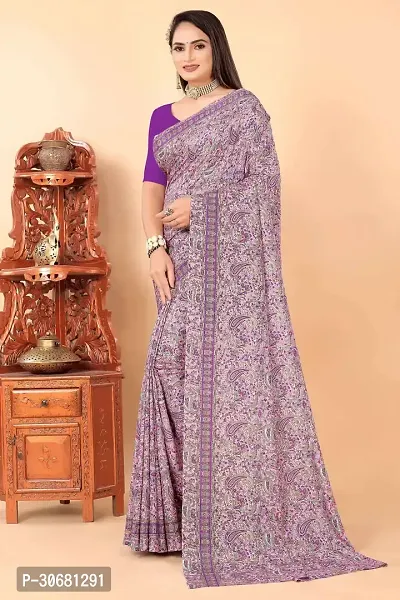 Stylish Purple Art Silk Saree Without Blouse Piece For Women-thumb2