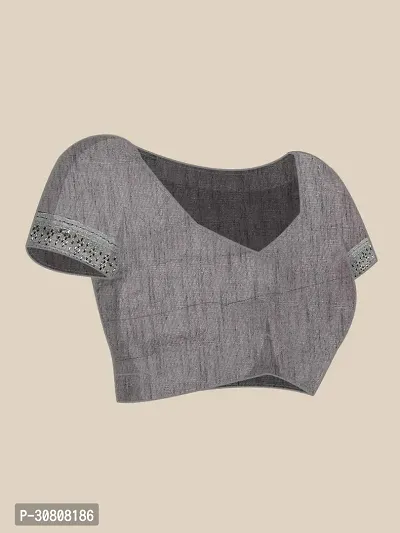 Stylish Grey Georgette Saree With Blouse Piece For Women-thumb5