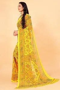 Stylish Yellow Georgette Saree Without Blouse Piece For Women-thumb2