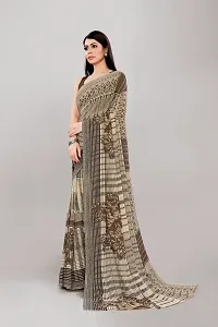 Stylish Brown Georgette Saree With Blouse Piece For Women-thumb3