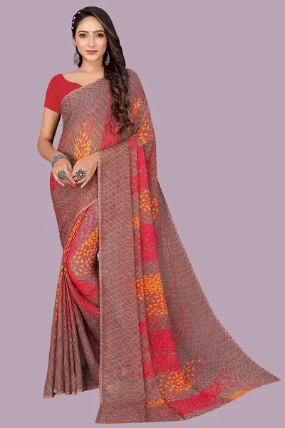 Stylish Chiffon Saree with Blouse piece For Women