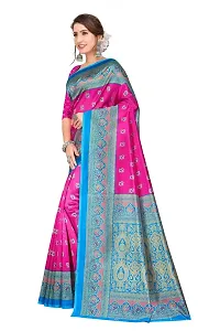 Beautiful Art Silk Printed Women Saree with Blouse Piece-thumb1