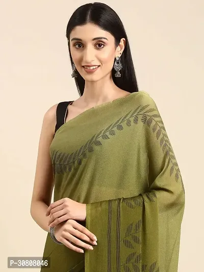 Stylish Green Georgette Saree With Blouse Piece For Women-thumb3