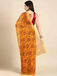 Stylish Yellow Chiffon Saree With Blouse Piece For Women-thumb1