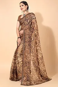 Stylish Brown Georgette Saree With Blouse Piece For Women-thumb2