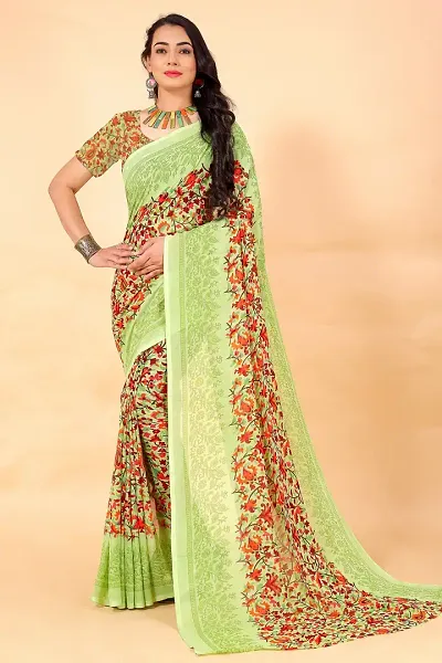 Georgette Saree With Blouse Piece