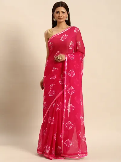 Glamorous Chiffon Saree with Blouse piece 