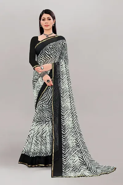 Stylish Georgette Saree with Blouse piece For Women