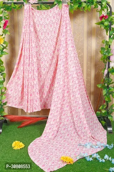 Stylish Pink Georgette Saree With Blouse Piece For Women