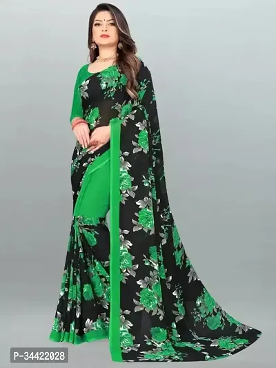 Beautiful Georgette Printed Women Saree with Blouse Piece