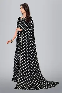 Stylish Black Chiffon Saree With Blouse Piece For Women-thumb2