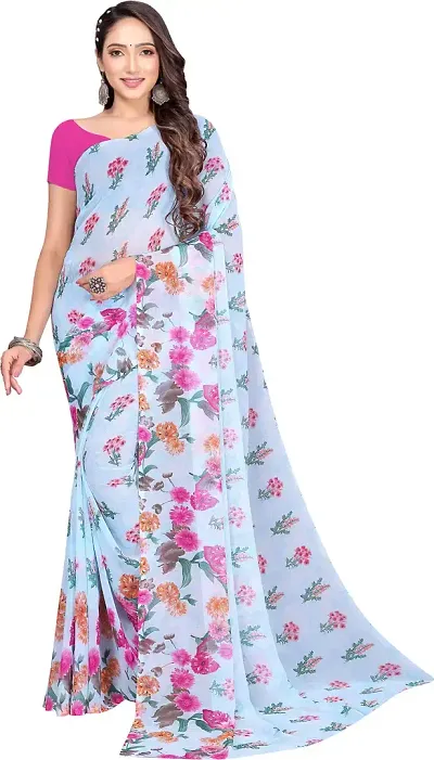 Must Have Georgette Saree with Blouse piece